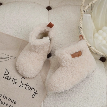 Detské zimné topánky pre dievčatá, fleece podšívka, bez šnúrok, gumová podrážka, hrubšia izolácia