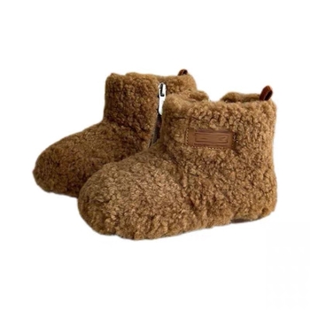 Detské zimné topánky pre dievčatá, fleece podšívka, bez šnúrok, gumová podrážka, hrubšia izolácia