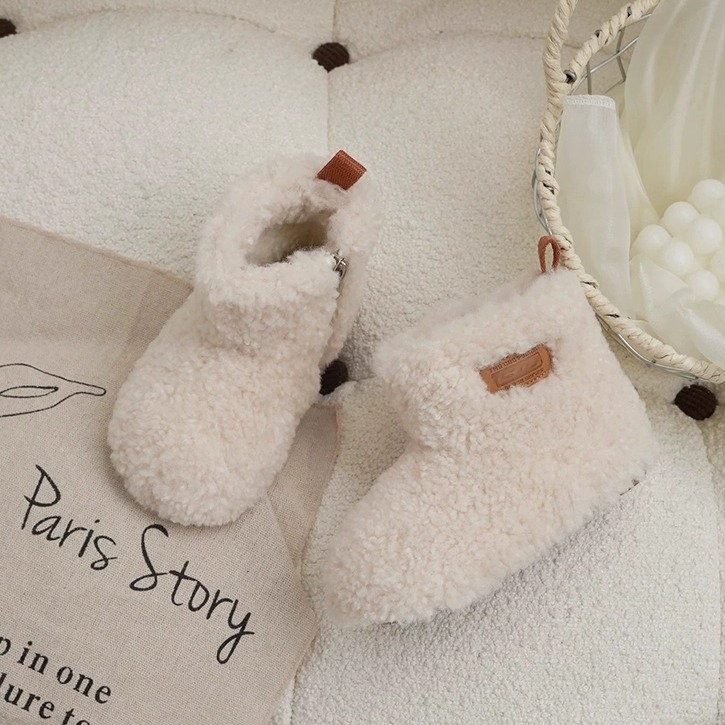 Detské zimné topánky pre dievčatá, fleece podšívka, bez šnúrok, gumová podrážka, hrubšia izolácia