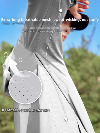 Unisex saulės apsaugos striukė su gobtuvu, lengva, kvėpuojanti, UPF50+