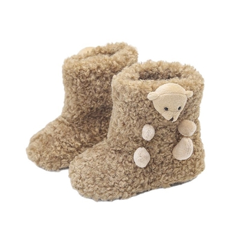 Dječje zimske čizme u korejskom stilu s podstavom od ovčje vune, unisex, slip-on, gumeni potplat