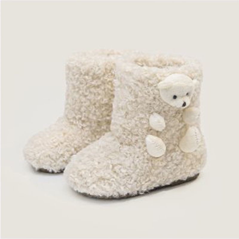 Dječje zimske čizme u korejskom stilu s podstavom od ovčje vune, unisex, slip-on, gumeni potplat