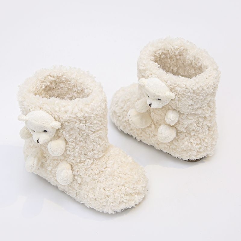 Dječje zimske čizme u korejskom stilu s podstavom od ovčje vune, unisex, slip-on, gumeni potplat