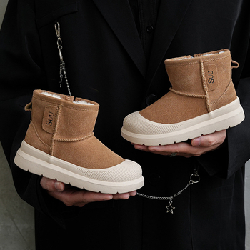 Dječje zimske čizme od nubuk kože s gumom – Model F607, Unisex, Uzrast 4–16 godina, Zima i jesen, Casual stil, Značka Xingya Strict Selection
