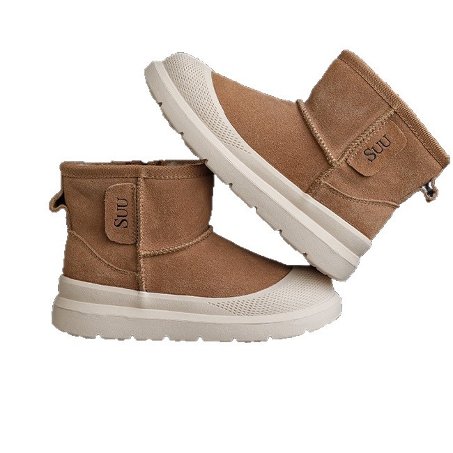 Dječje zimske čizme od nubuk kože s gumom – Model F607, Unisex, Uzrast 4–16 godina, Zima i jesen, Casual stil, Značka Xingya Strict Selection