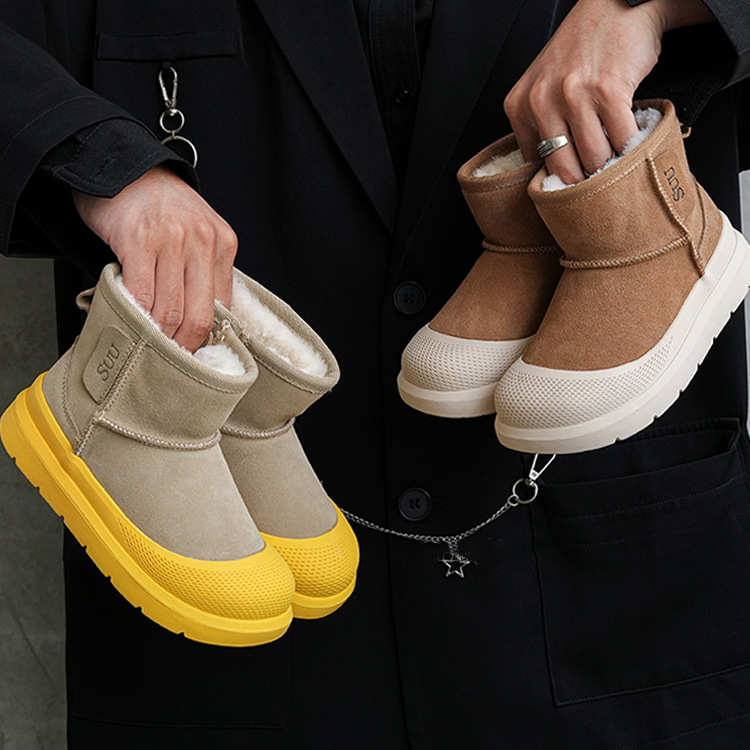 Dječje zimske čizme od nubuk kože s gumom – Model F607, Unisex, Uzrast 4–16 godina, Zima i jesen, Casual stil, Značka Xingya Strict Selection