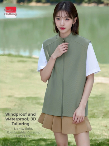 Pánska tenká vesta so stojacim golierom a zipsom – vetruodolná, vodoodolná, bez rukávov