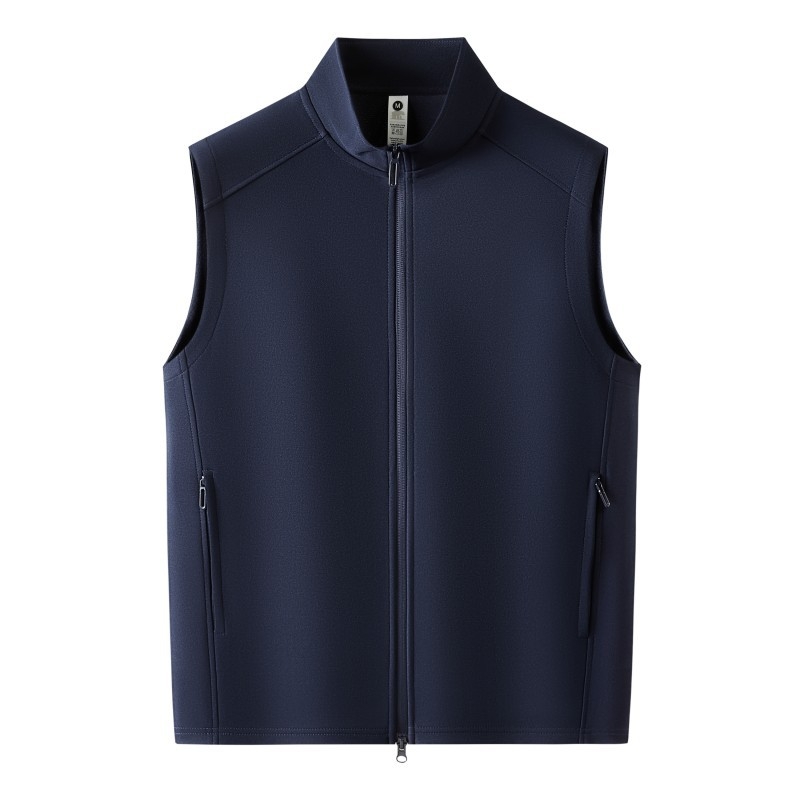 Pánska tenká vesta so stojacim golierom a zipsom – vetruodolná, vodoodolná, bez rukávov