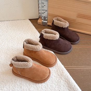 Unisex detské zimné topánky do snehu, PU horný materiál, TPR podrážka, zapínanie na suchý zips, pre 4–12 rokov