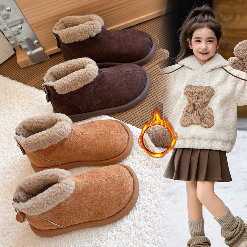 Unisex detské zimné topánky do snehu, PU horný materiál, TPR podrážka, zapínanie na suchý zips, pre 4–12 rokov