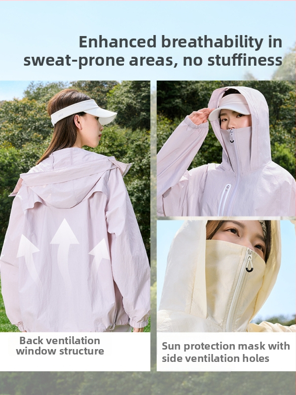 Āra vējjaka ar kapuci, UPF50+ UV aizsardzība, ātra žūšana, elpojoša, neilona audums