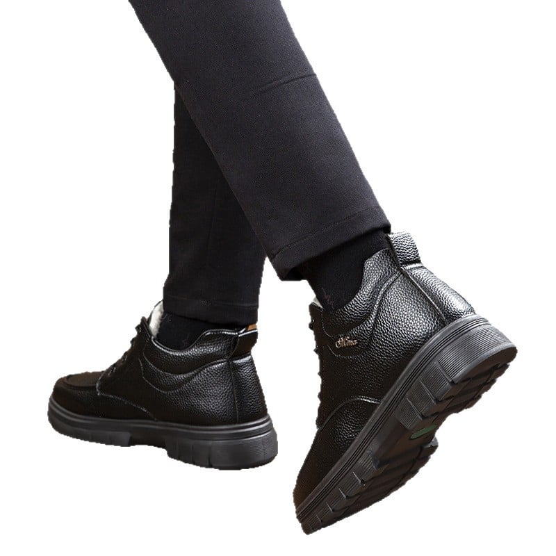 Cizme de iarnă pentru zăpadă, căptușite cu fleece, încălzite, talpă antiderapantă, partea superioară PU, talpa PVC, vârf rotund, toc plat