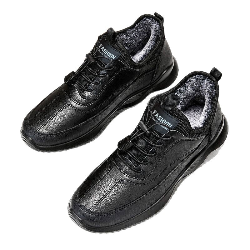 Ghete de iarnă pentru bărbați, PU pe partea superioară, talpă din plastic, șireturi în față, talpă groasă, vârf rotund