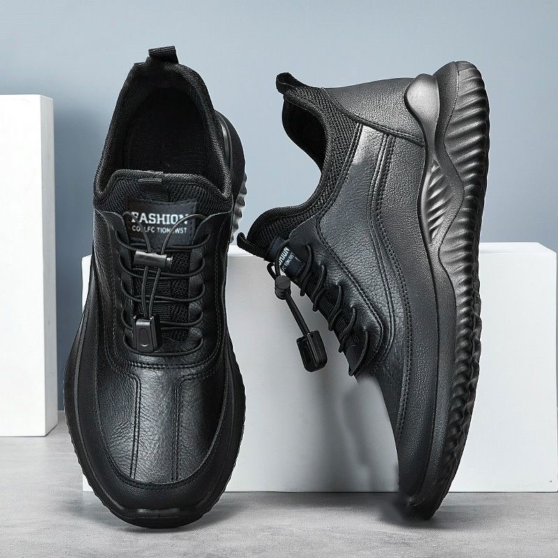 Ghete de iarnă pentru bărbați, PU pe partea superioară, talpă din plastic, șireturi în față, talpă groasă, vârf rotund