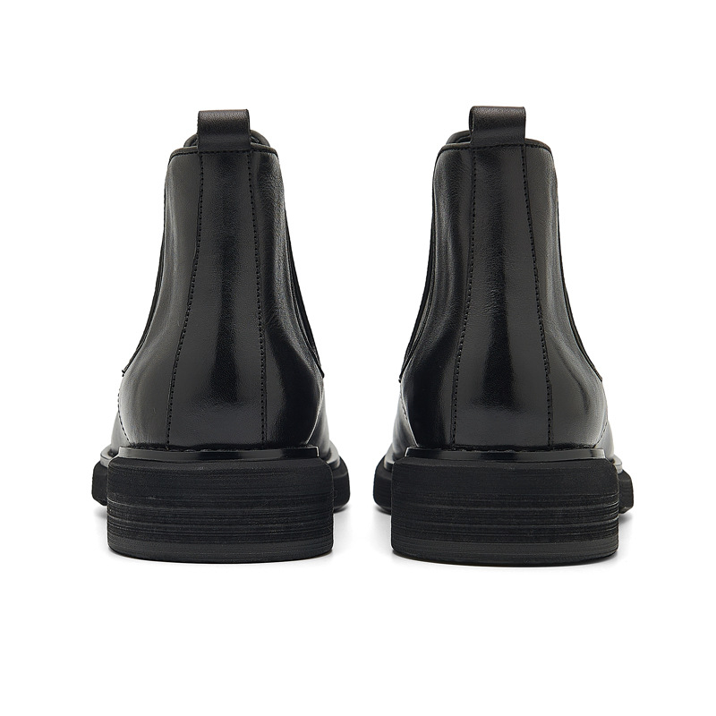 Muške Chelsea čizme s debelim potplatom za zimu – gornji dio od top-grain kože goveda, potplat od kompozita, niski shaft, okrugli vrh, srednja peta