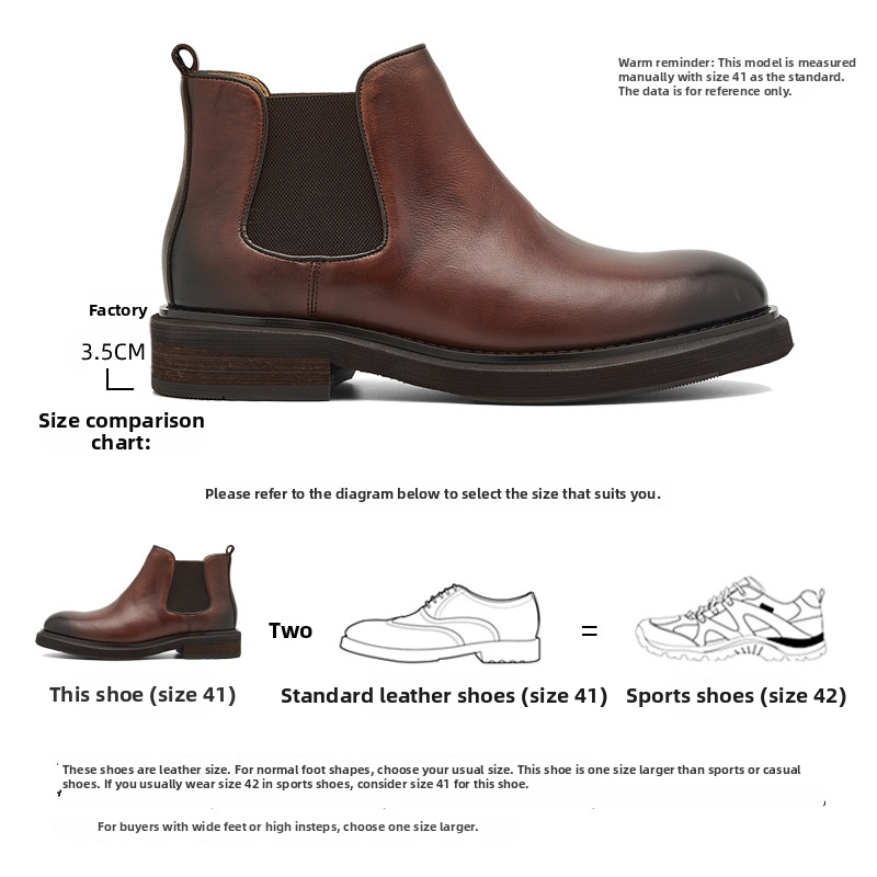 Muške Chelsea čizme s debelim potplatom za zimu – gornji dio od top-grain kože goveda, potplat od kompozita, niski shaft, okrugli vrh, srednja peta