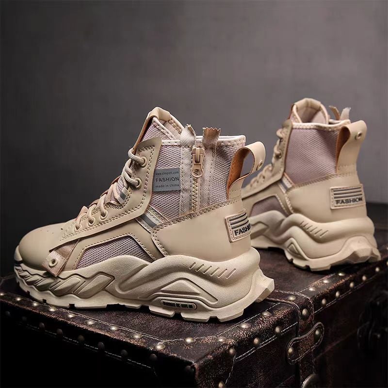 Martin topánky pre mužov, jeseň, vysoké, nepremokavé, britský retro priemyselný štýl, hrubá podrážka