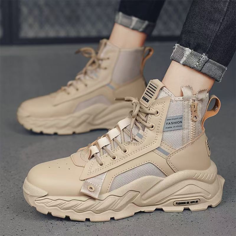 Martin topánky pre mužov, jeseň, vysoké, nepremokavé, britský retro priemyselný štýl, hrubá podrážka