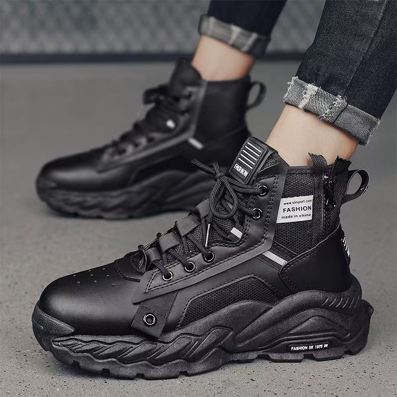 Martin topánky pre mužov, jeseň, vysoké, nepremokavé, britský retro priemyselný štýl, hrubá podrážka