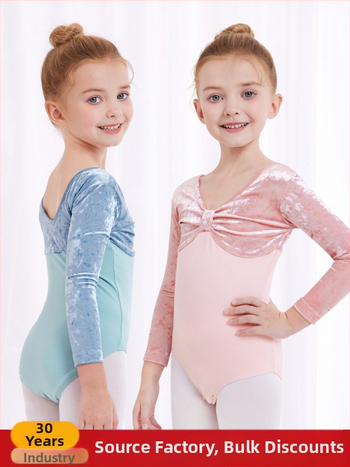 Detské baletné tréningové oblečenie, bavlna 93,2% materiál, jeseň 2023, pre dievčatá