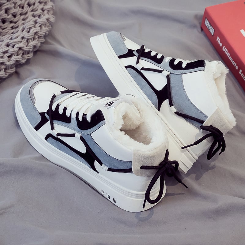 Martin topánky – vysoké zimné čižmy s teplou umelej kožušiny podšívkou, predné šnurovanie, PU vamp, gumová podrážka (Muži, PU vamp, Gumená podrážka)