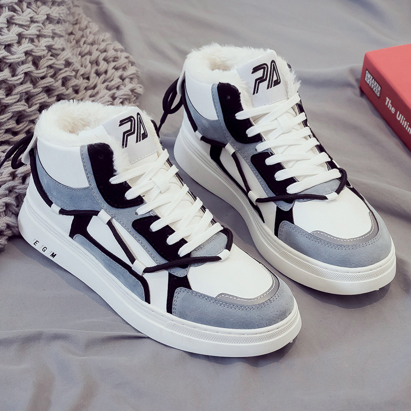 Martin topánky – vysoké zimné čižmy s teplou umelej kožušiny podšívkou, predné šnurovanie, PU vamp, gumová podrážka (Muži, PU vamp, Gumená podrážka)