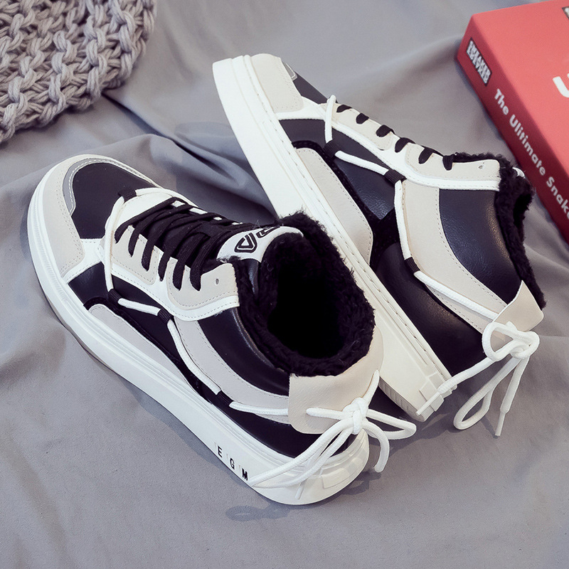 Martin topánky – vysoké zimné čižmy s teplou umelej kožušiny podšívkou, predné šnurovanie, PU vamp, gumová podrážka (Muži, PU vamp, Gumená podrážka)