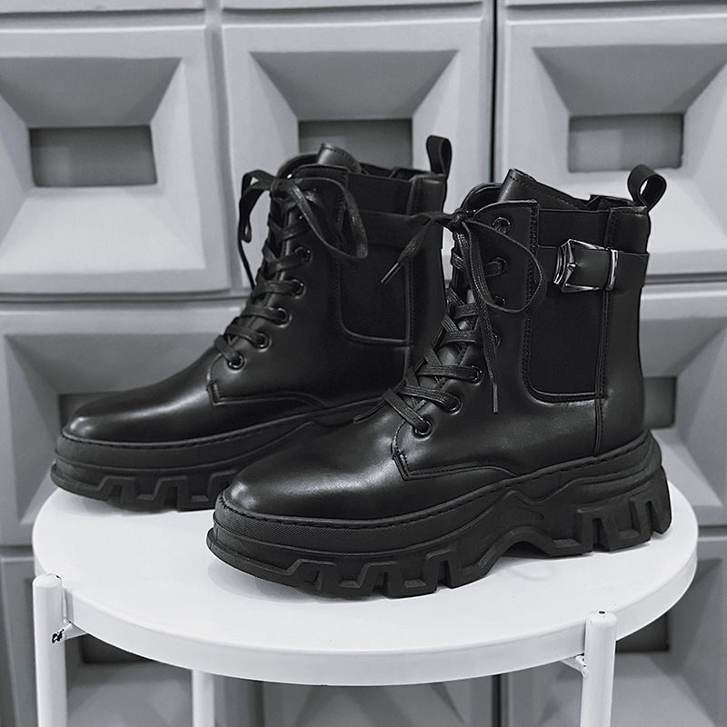 Martin topánky, PU koža, gumová podrážka, stredný podpätok 3–5 cm, vysoký vršok