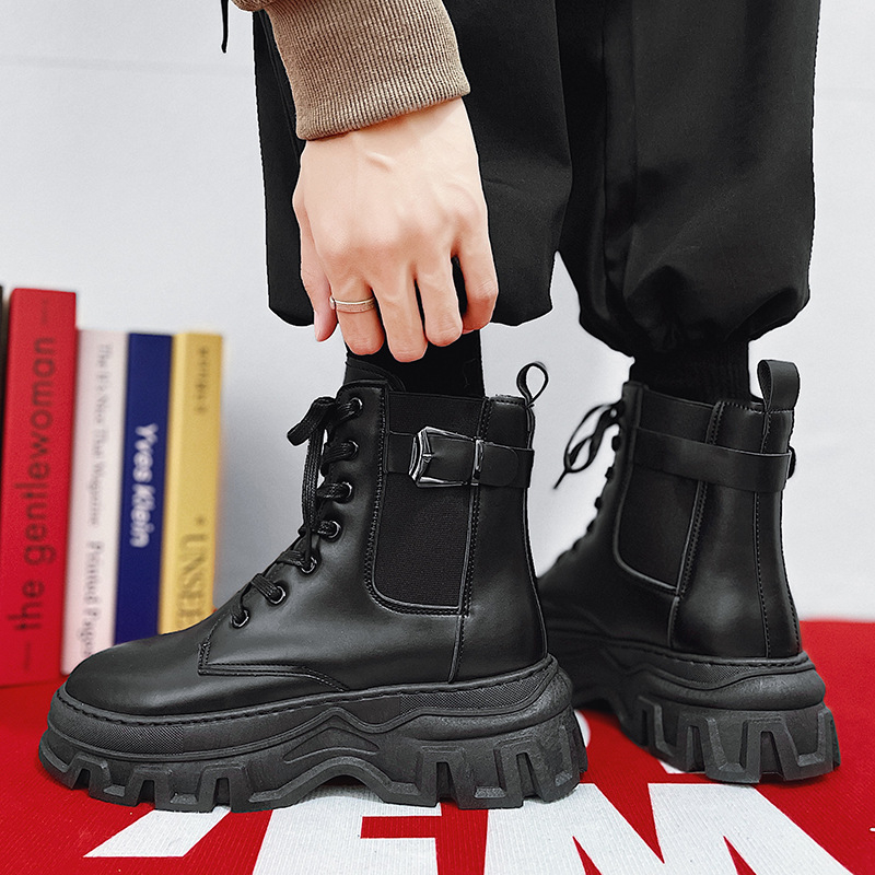 Martin topánky, PU koža, gumová podrážka, stredný podpätok 3–5 cm, vysoký vršok