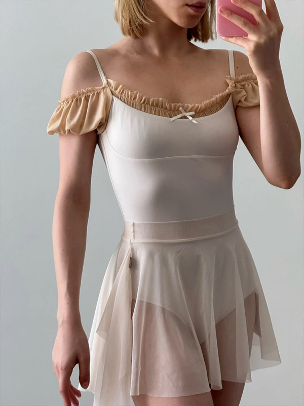 Bodysuit na tanečné cvičenie, formujúci strih, brokát/nylón látka s polyesterovou podšívkou, ženský tanečný odev pre etnický tanec