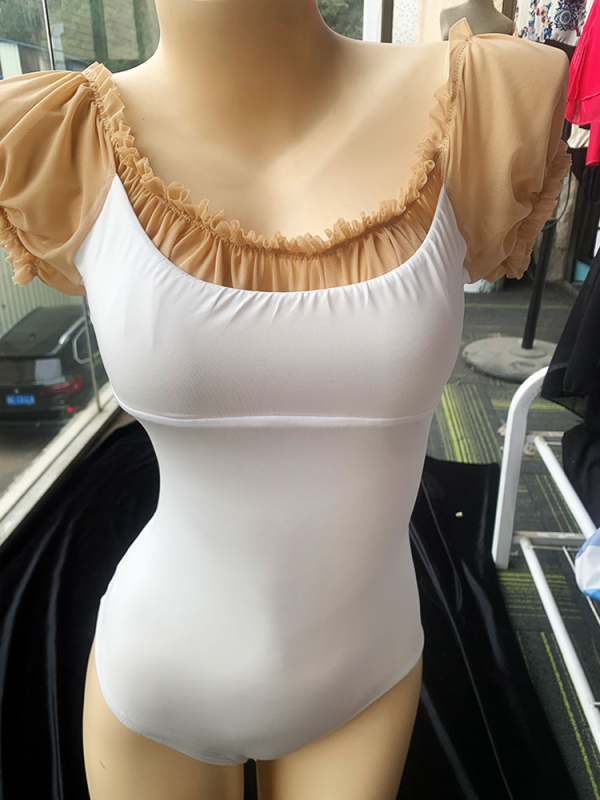 Bodysuit na tanečné cvičenie, formujúci strih, brokát/nylón látka s polyesterovou podšívkou, ženský tanečný odev pre etnický tanec