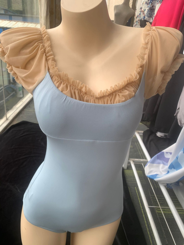 Bodysuit na tanečné cvičenie, formujúci strih, brokát/nylón látka s polyesterovou podšívkou, ženský tanečný odev pre etnický tanec