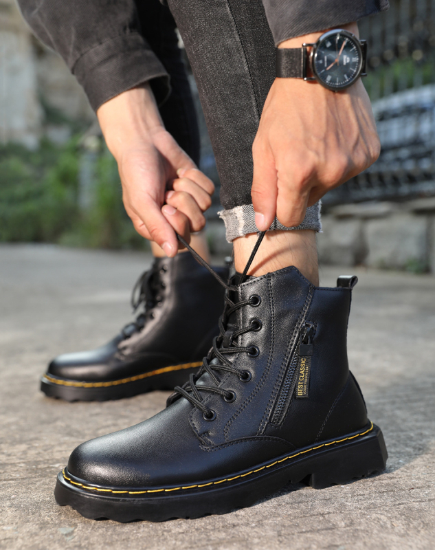 Martin topánky na zimu, vysoké, PU vrchná časť, gumová podrážka, mikrovláknová výstelka, vpredu šnúrky, guľatá špička