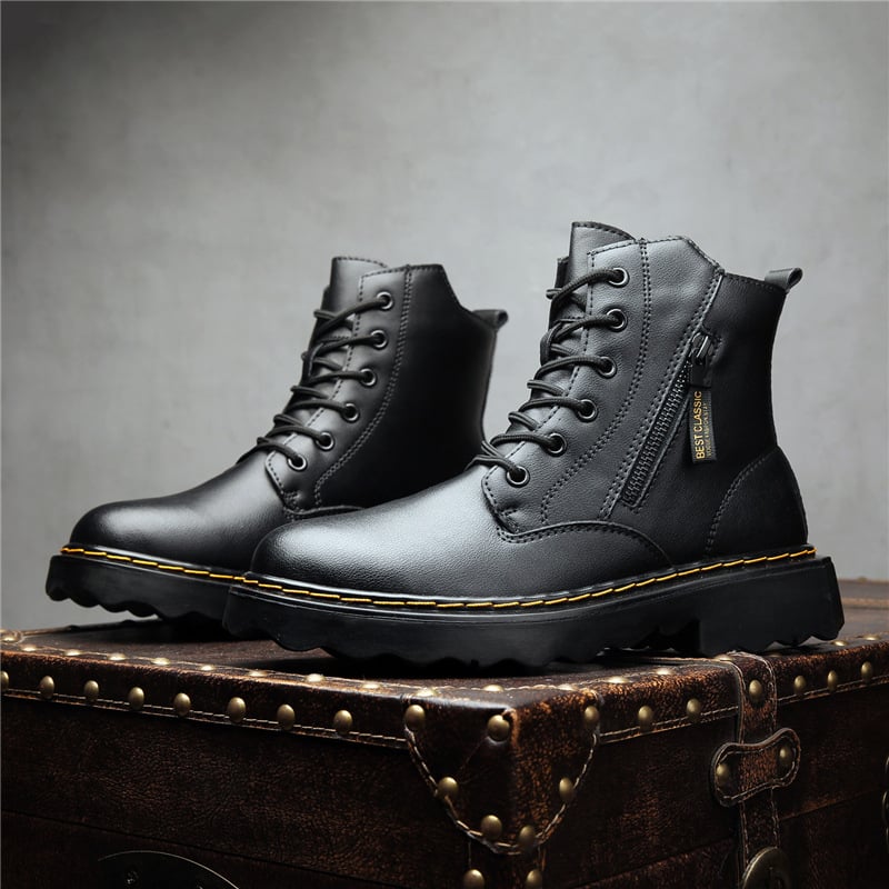 Martin topánky na zimu, vysoké, PU vrchná časť, gumová podrážka, mikrovláknová výstelka, vpredu šnúrky, guľatá špička