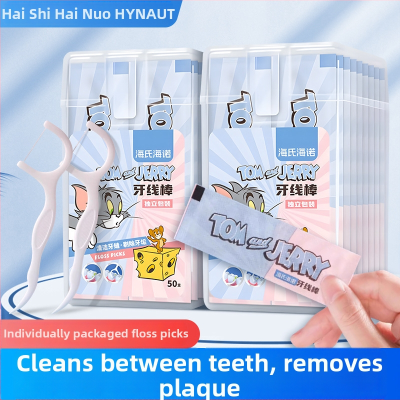 Hainuo zubné špáradlá s niťou, jednorazové, samostatne balené, prenosné, 50 ks