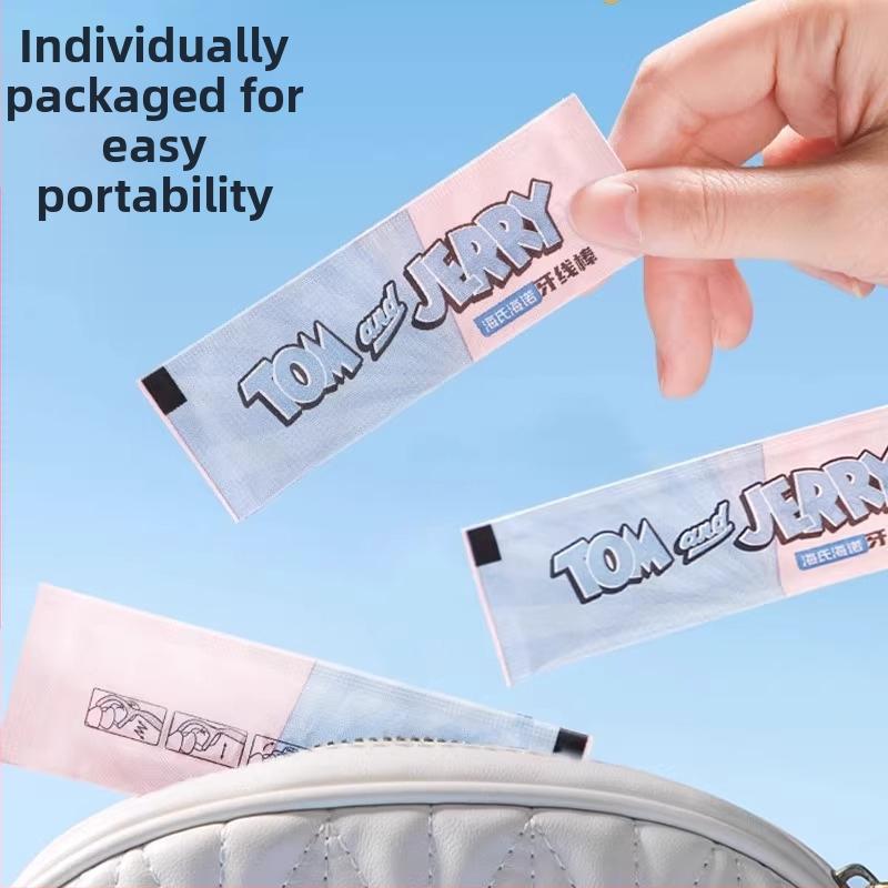 Hainuo dantų siūlų lazdelės, vienkartinės, atskirai supakuotos, nešiojamos, 50 vnt