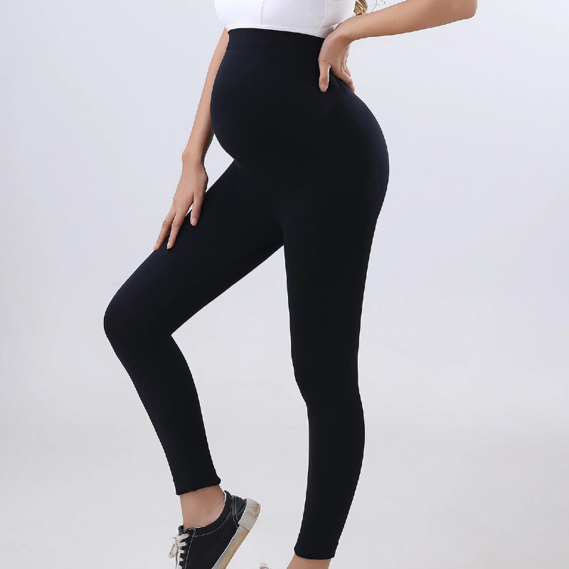 Trudničke seamless tajice za jogu s visokim strukom, duge, podizanje stražnjice, srednja debljina, mješavina najlona i spandexa