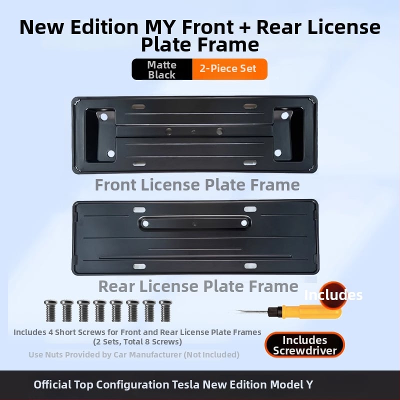 Držiak na poznávaciu značku pre Tesla Model Y — plastový, plná ochrana, kompatibilný s Model Y
