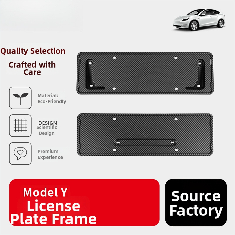 Tesla Model Y numbrimärgi hoidja — plastikust, täiuslik kaitse, ühilduv Model Y-ga