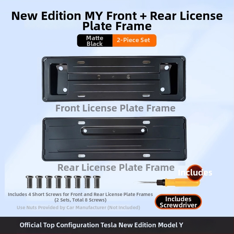 Držiak na poznávaciu značku pre Tesla Model Y — plastový, plná ochrana, kompatibilný s Model Y