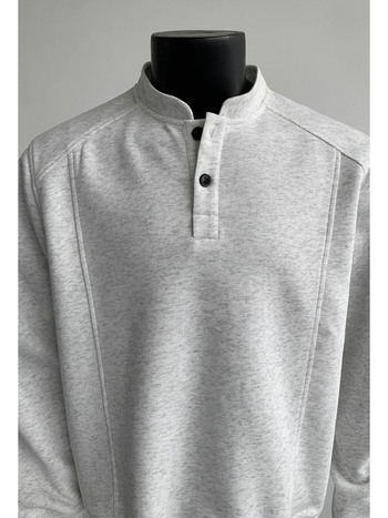 Muški sweatshirt s Henley ovratnikom, pamuk, jesenji stil Hong Kong