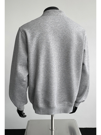 Muški sweatshirt s Henley ovratnikom, pamuk, jesenji stil Hong Kong