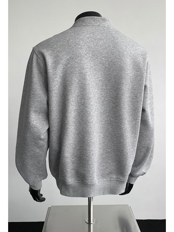 Muški sweatshirt s Henley ovratnikom, pamuk, jesenji stil Hong Kong