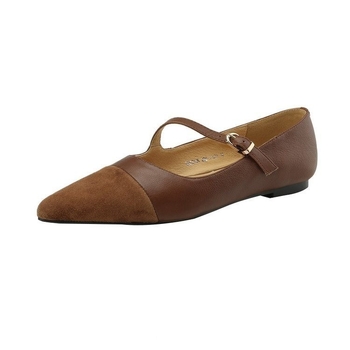 Női hegyes orrú, PU felsőrészű lapos cipő, alacsony sarok 1–3 cm, egyszínű, gumírozott talp
