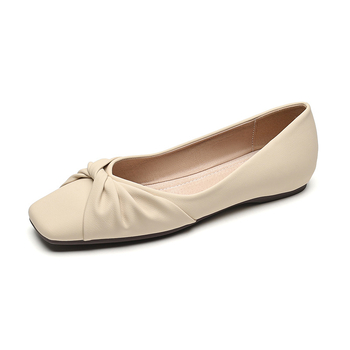Női Bean Shoes, slip-on, lapos sarok, négyszögletes orr, mikroszövet felsőrész, gumírozott talp