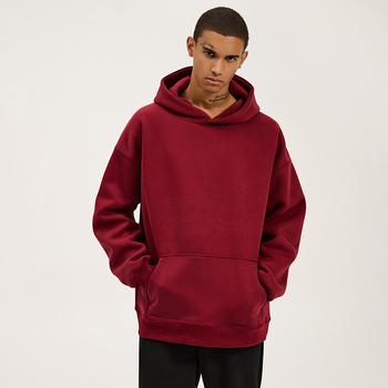 Худи суитшърт с качулка, 420 g тежест, дебела памучна смес (62,1% памук), дълги ръкави, 3D джобове с апликация, свободен силует