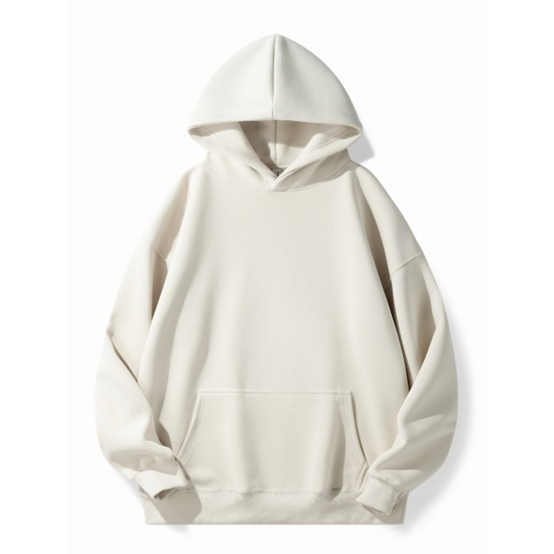 Худи суитшърт с качулка, 420 g тежест, дебела памучна смес (62,1% памук), дълги ръкави, 3D джобове с апликация, свободен силует