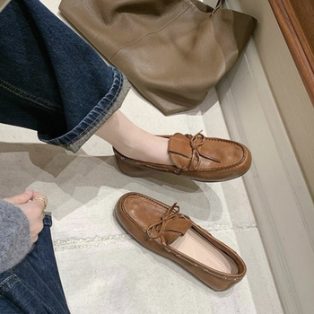 Loaferice s okruglim vrhom, gornji dio od mikrovlakana, slip-on, niski ravni potpetica, gumena potplat (okrugli vrh, mikrovlakna, slip-on, niski potpetica, gumena podplat)