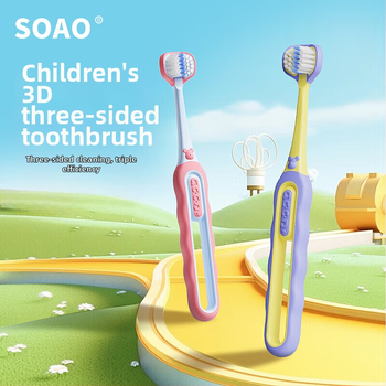 SOAO dječja četkica za zub s tri strane — mekane vlasi, 2-komplet, ručna