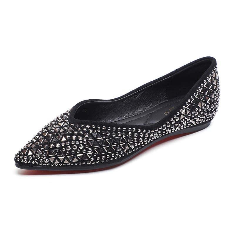 Ženske Bean Shoes s oštrim vrhom, gornji materijal Super Fiber, gumeni potplat, Slip-On